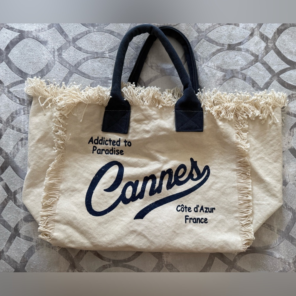 MC2 Saint Barth -Cannes Beige and Navy Tote Bag